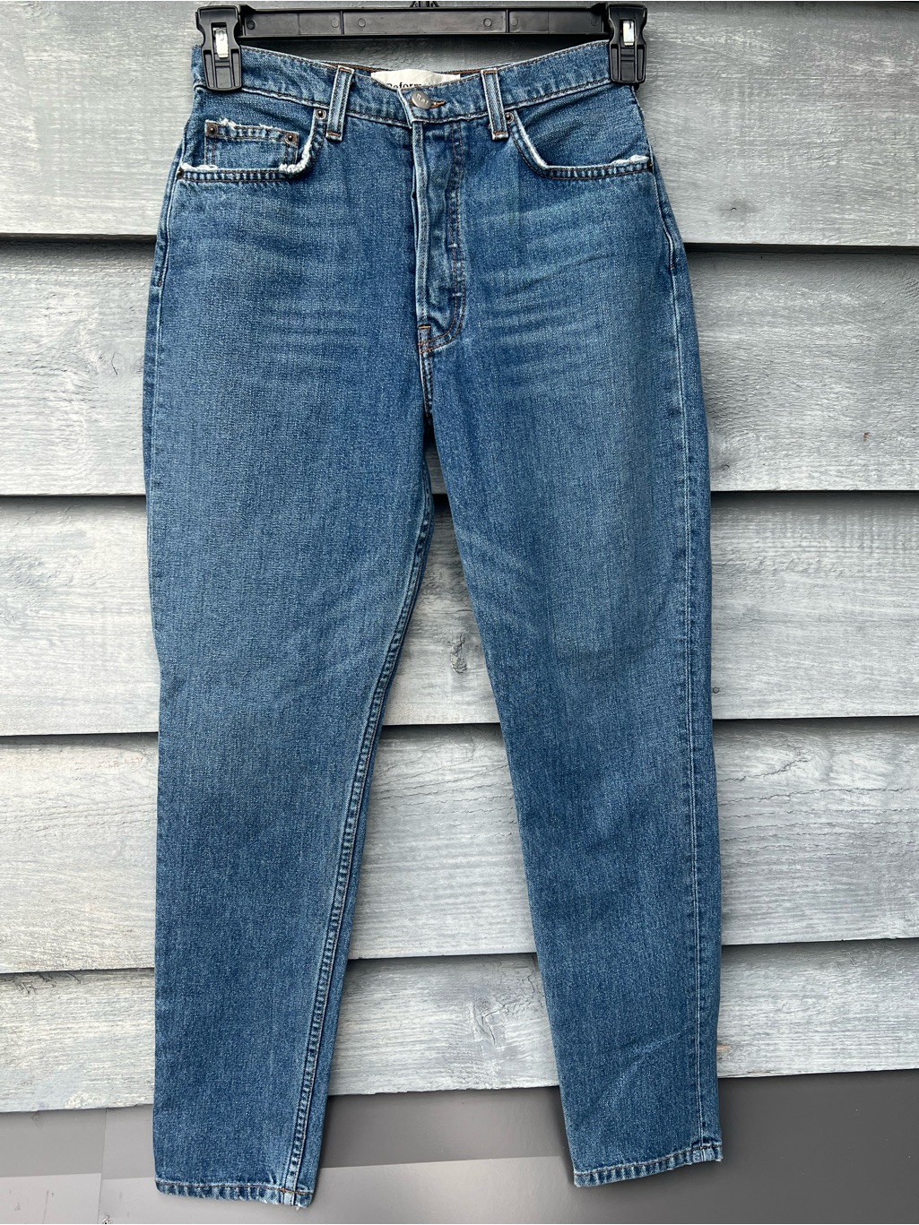 Reformation Womens 26 Blue Denim Jeans Mellissa High & Skinny Usa Button Fly